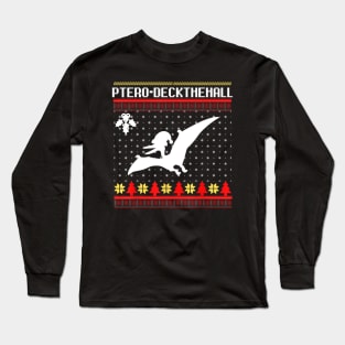 Christmas Dinosaur Ugly Pterodactyl Holiday Party Long Sleeve T-Shirt